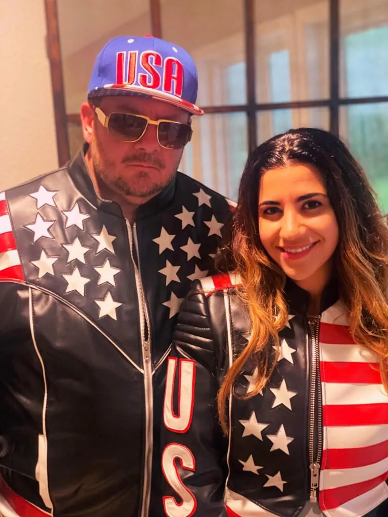 Couple in matching Kaptain jackets