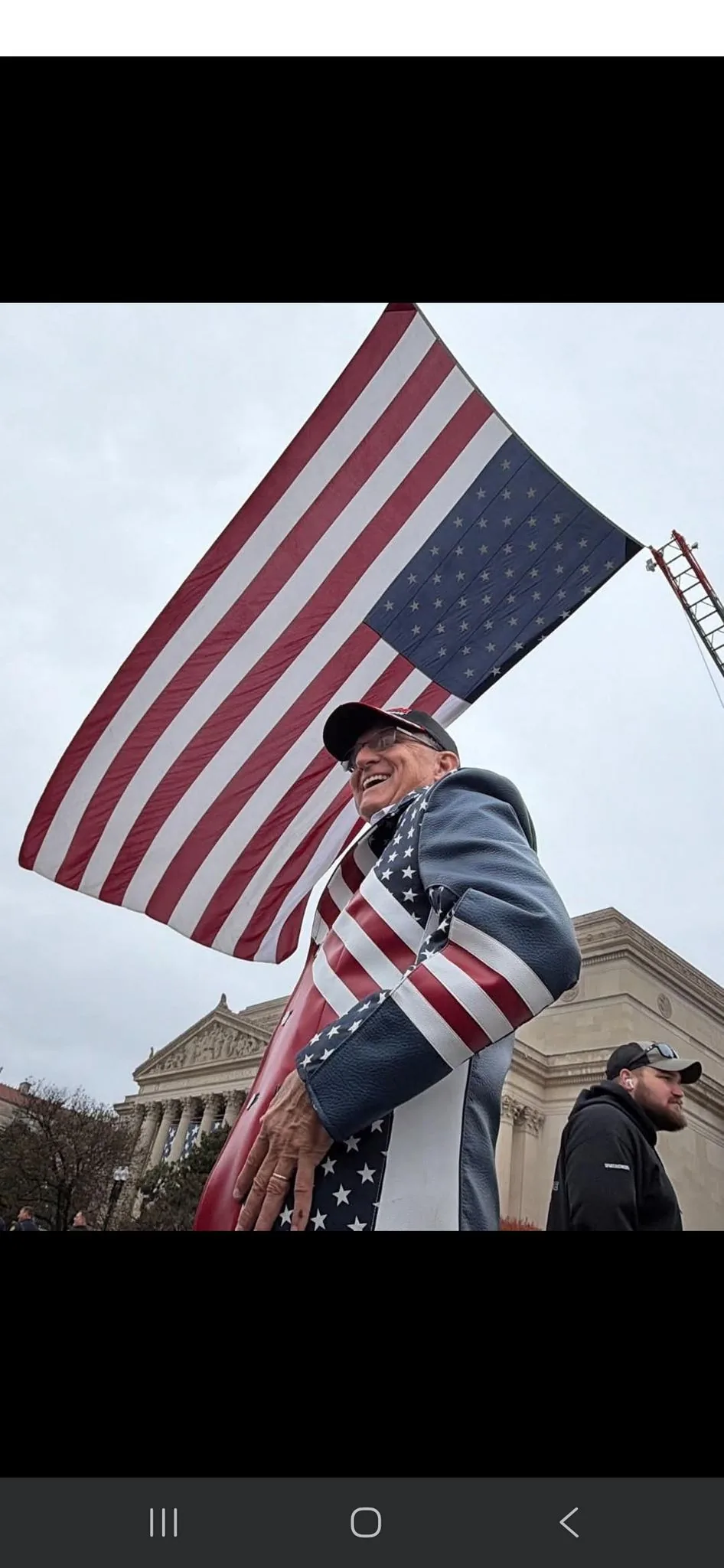 Patriot at rally