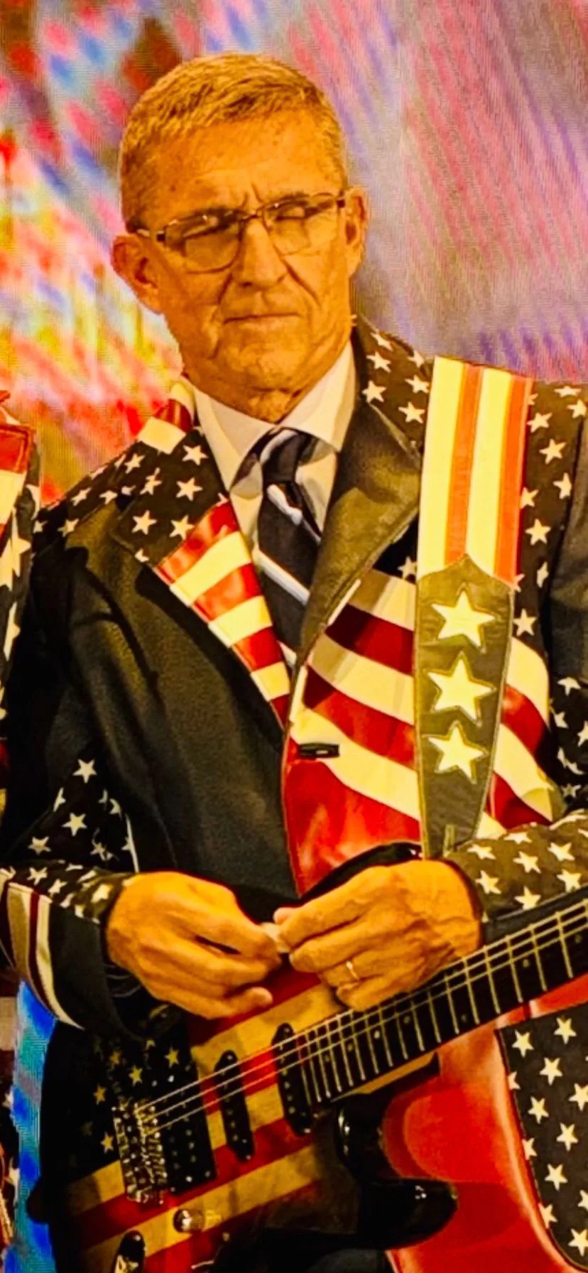 General Flynn with guitar